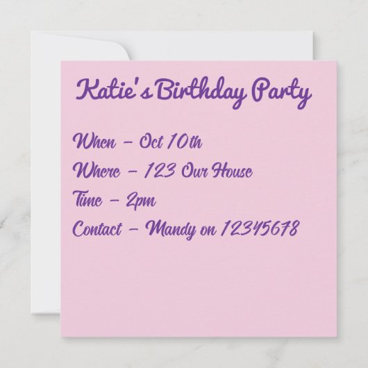 Driebloemige viooltjes Paarse Bloem Bloemstuk Roze Kaart (Achterkant)