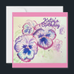 Driebloemige viooltjes Paarse Bloem Bloemstuk Roze Kaart<br><div class="desc">Iris Irissen Paarse Bloem Bloemontwerp,  met een volledig aanpasbare naam. Ontworpen vanuit een van mijn originele bloementuin foto's & mijn originele schrijven,  geniet ervan!</div>