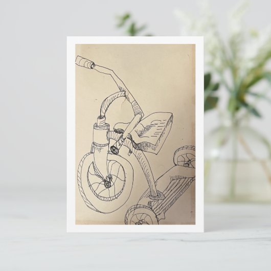 Driecyclusuitnodiging Bedankkaart (Staand voorkant)