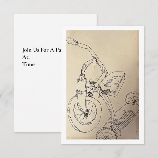 Driecyclusuitnodiging Bedankkaart (Voorkant / Achterkant)