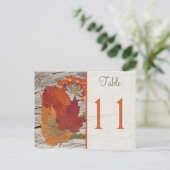 Dried Autumn Leaves and Flowers Table Number Briefkaart (Staand voorkant)