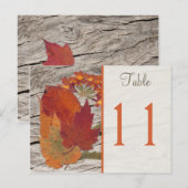 Dried Autumn Leaves and Flowers Table Number Briefkaart (Voorkant / Achterkant)