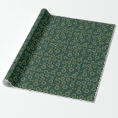 Dried Citrus & Gold Pattern Wrapping Paper Cadeaupapier (Uitgerold)
