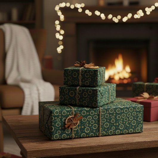Dried Citrus & Gold Pattern Wrapping Paper Cadeaupapier
