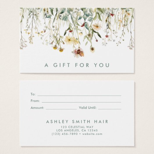 Dried Flowers Gift Kaart (Voorkant /achterkant)