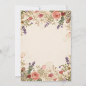 Dried Flowers  Lace Wedding Invitation Kaart (Achterkant)