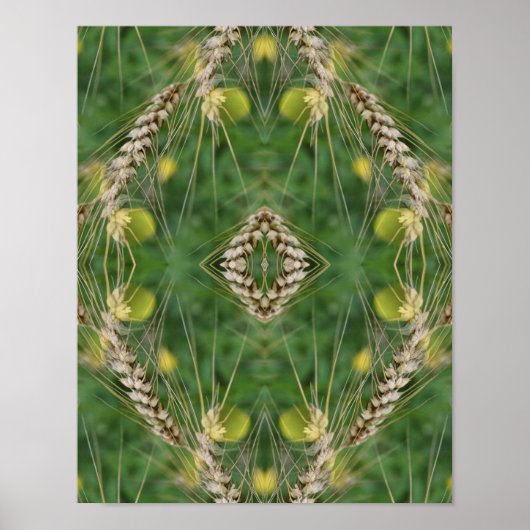 Dried Summer Grass Mirror Abstract Poster (Voorkant)