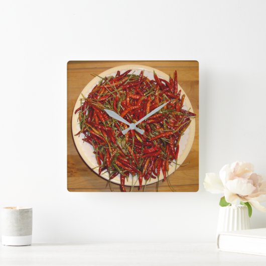 Dried Thai Clock Vierkante Klok (Huis)