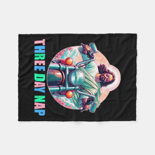 Driedaags dutje Jezus Grappig Pasen Fleece Deken (Voorkant (Horizontaal))