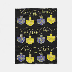 Driedel Fun Hanukkah Fleece Blanket Deken