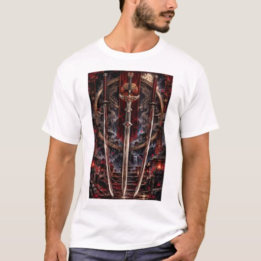 driedelig lemmet t-shirt (Voorkant)