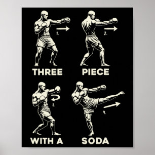 Driedelige frisdrank MMA- en kickboksvechtercombin Poster