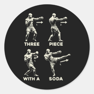 Driedelige frisdrank MMA- en kickboksvechtercombin Ronde Sticker