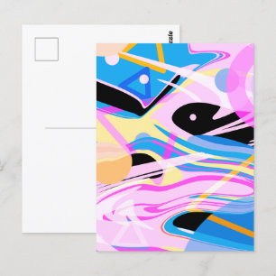 Driedimensionaal Geometrisch Abstract Schilderen Briefkaart