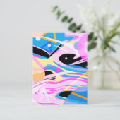 Driedimensionaal Geometrisch Abstract Schilderen Briefkaart (Staand voorkant)