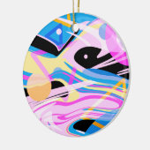 Driedimensionaal Geometrisch Abstract Schilderen Keramisch Ornament (Links)