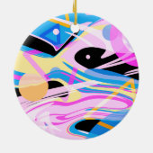 Driedimensionaal Geometrisch Abstract Schilderen Keramisch Ornament (Achterkant)