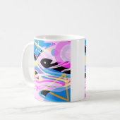 Driedimensionaal Geometrisch Abstract Schilderen Koffiemok (Voorkant links)