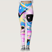 Driedimensionaal Geometrisch Abstract Schilderen Leggings (Voorkant)
