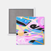 Driedimensionaal Geometrisch Abstract Schilderen Magneet (Voorkant / Achterkant)