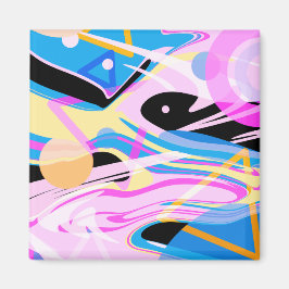 Driedimensionaal Geometrisch Abstract Schilderen Magneet