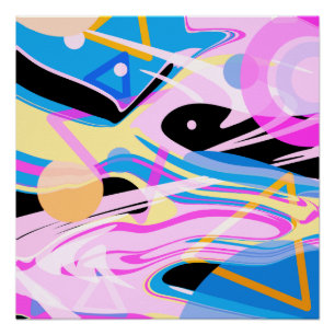 Driedimensionaal Geometrisch Abstract Schilderen Perfect Poster