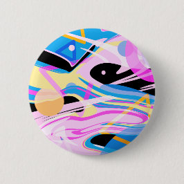 Driedimensionaal Geometrisch Abstract Schilderen Ronde Button 5,7 Cm