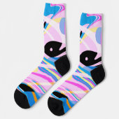 Driedimensionaal Geometrisch Abstract Schilderen Sokken (Links)