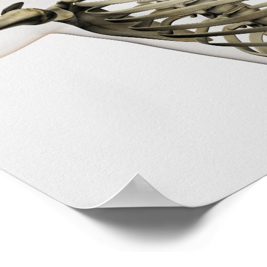 Driedimensionaal Uitzicht van de ribkooi van het V Poster (Hoek)