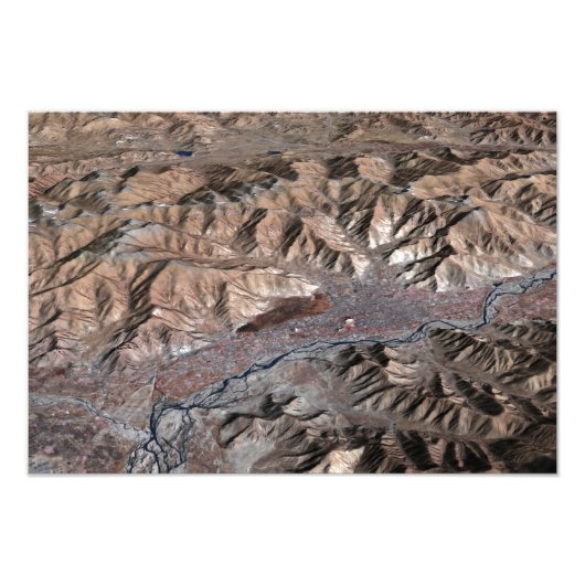 driedimensionaal uitzicht van het landschap foto afdruk (Voorkant)