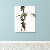 Driedimensionaal Uitzicht van het Vrouw skeletsyst Canvas Afdruk (Insitu (Houten vloer))