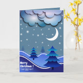 Driedimensionale kerstkaart met landschap kaart (Gele Bloem)