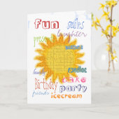 Driedimensionale verjaardagskaart met zonneschijn kaart (Gele Bloem)