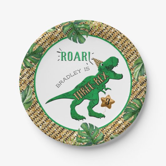 Driedubbele dinosaurus 3e Bord op jaarpapier (Voorkant)