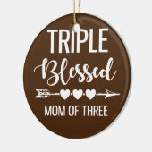 Driedubbele, gevlekte moeder van drie jongens Kind Keramisch Ornament (Links)