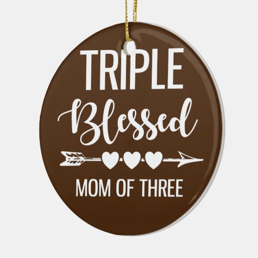 Driedubbele, gevlekte moeder van drie jongens Kind Keramisch Ornament (Links)