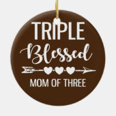 Driedubbele, gevlekte moeder van drie jongens Kind Keramisch Ornament (Achterkant)