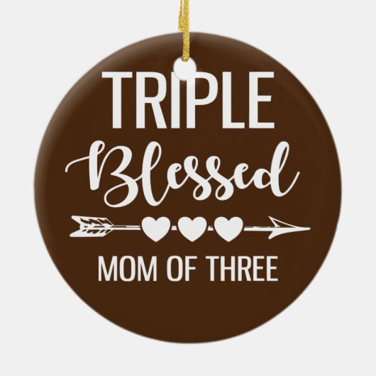 Driedubbele, gevlekte moeder van drie jongens Kind Keramisch Ornament (Achterkant)