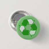 driedubbele groene halftone recyclen logo ronde button 3,2 cm (Voorkant /achterkant)