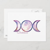 driedubbele maan godin iridescent parel briefkaart (Voorkant / Achterkant)