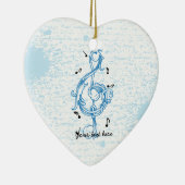 Driedubbele sleutel blauw scrollwork sol noot sleu keramisch ornament (Rechts)