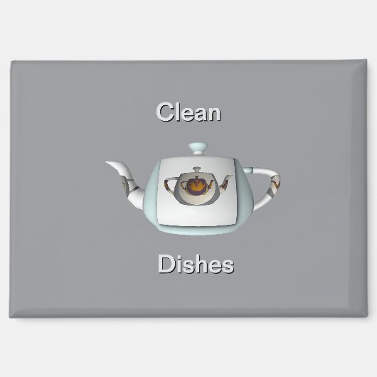 Driedubbele theepotten Schone vaatwasser Magneet (Voorkant)