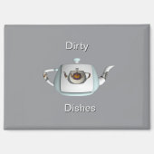 Driedubbele theepotten vuile vaatwasser magneet (Voorkant)