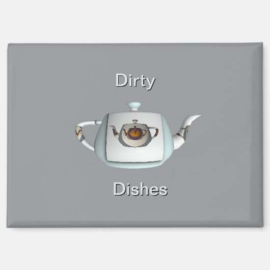 Driedubbele theepotten vuile vaatwasser magneet (Voorkant)