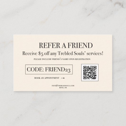 driedubbele ziel Standaard, 3,5 inch x 2,0 inch Vi Visitekaartje (Achterkant)