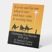  drieduizend Mannen Religieuze kerstmis Reclamebord Met Voetstuk (Voorkant)