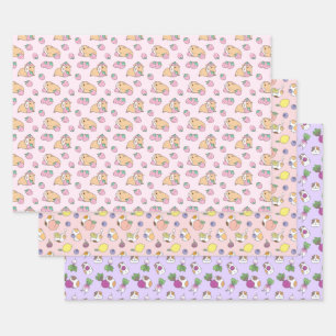 drieën patroon van cavia's inpakpapier vel