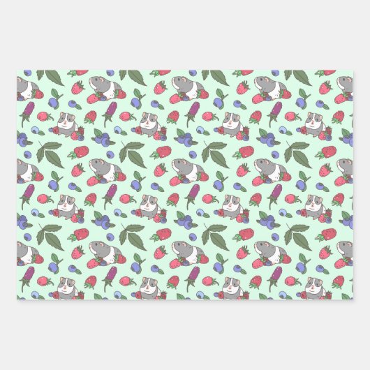 drieën patroon van cavia's inpakpapier vel (Voorkant)