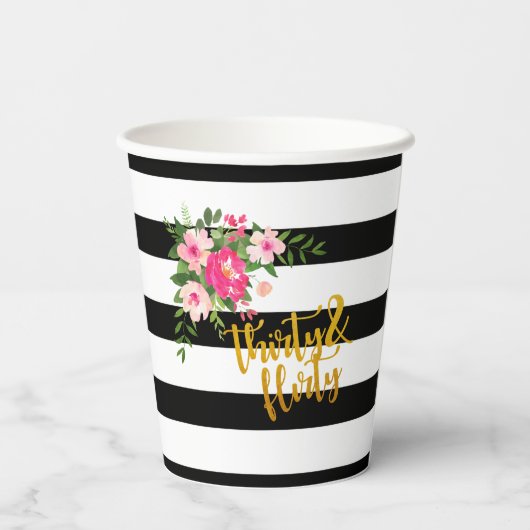 Drieëndertig en lichte papierbeker - Zwarte & witt Papieren Bekers (Achterkant)