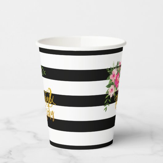 Drieëndertig en lichte papierbeker - Zwarte & witt Papieren Bekers (Links)